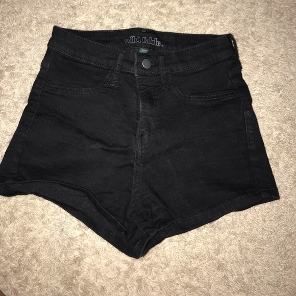 Black high rise jean shorts - Picture 1 of 6